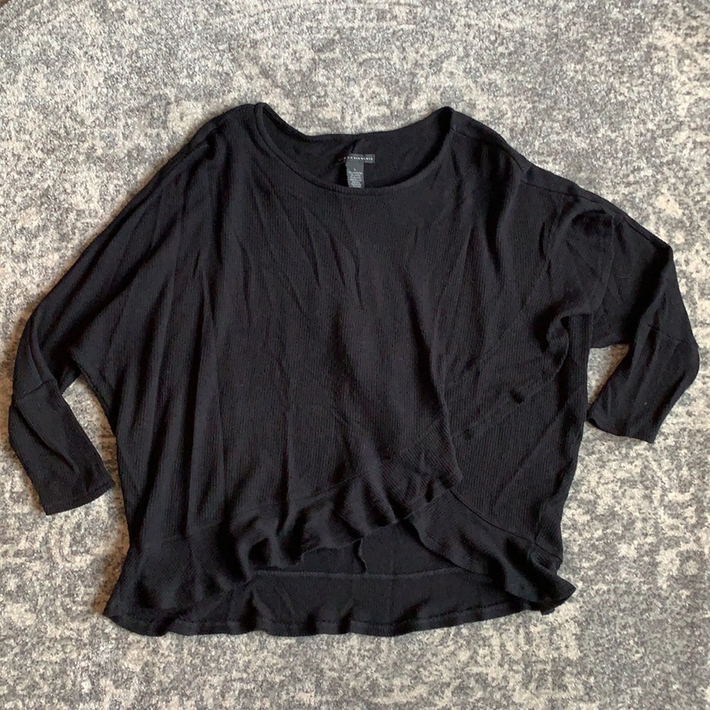 Grace Elements Dolman Pullover Sweater with Asymmetrical Ruffle Hem